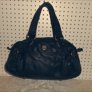MARC JACOBS LG BLK LEATHER TOTALL TURNKEY HANDBAG